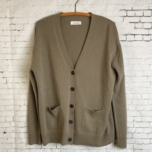 NAADAM 100% Cashmere Boyfriend Cardigan XS Brown Oversized old money luxury - Picture 16 of 16